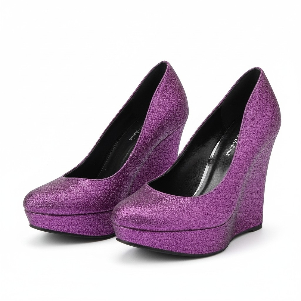 NEW! Michael Antonio Party Platform Glitter Wedge Sz 7